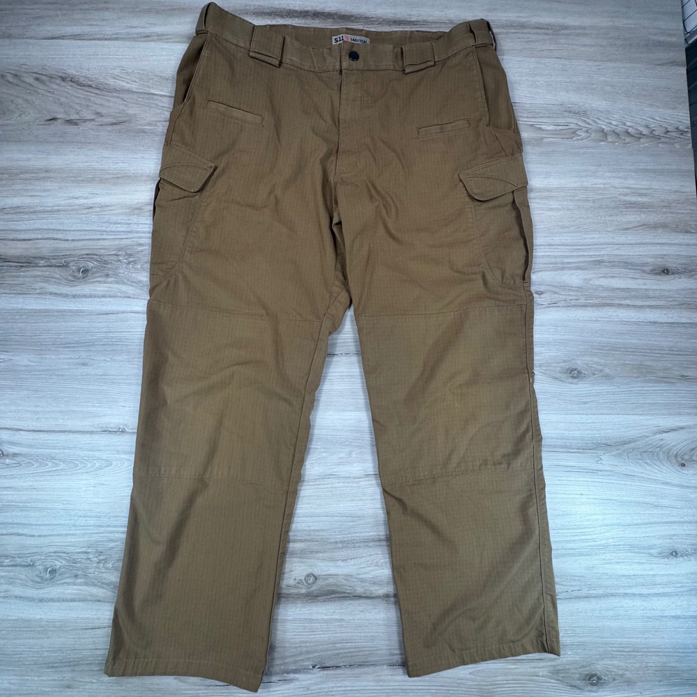 5.11 Tactical Mens Coyote Brown Ripstop Cargo Pants 38x30 Multi-Pocket Rugged